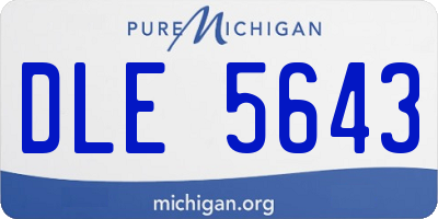 MI license plate DLE5643