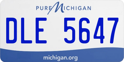 MI license plate DLE5647