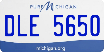 MI license plate DLE5650
