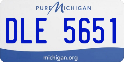 MI license plate DLE5651