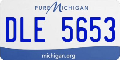 MI license plate DLE5653
