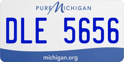 MI license plate DLE5656