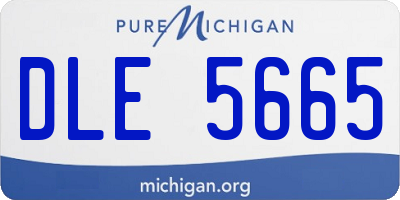 MI license plate DLE5665