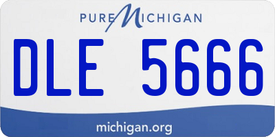 MI license plate DLE5666