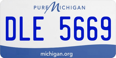 MI license plate DLE5669