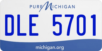 MI license plate DLE5701