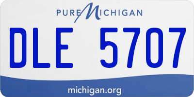MI license plate DLE5707