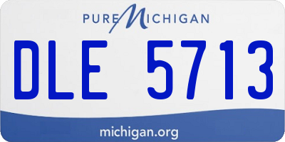 MI license plate DLE5713
