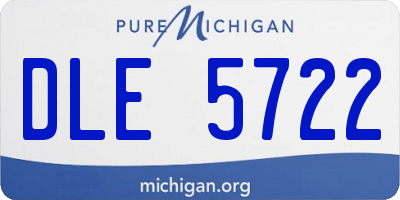 MI license plate DLE5722