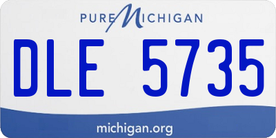 MI license plate DLE5735