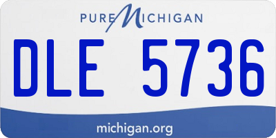 MI license plate DLE5736