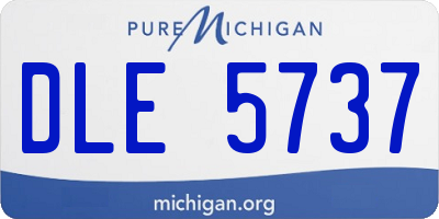 MI license plate DLE5737