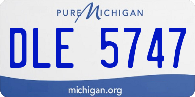 MI license plate DLE5747