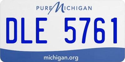 MI license plate DLE5761