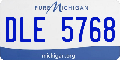 MI license plate DLE5768