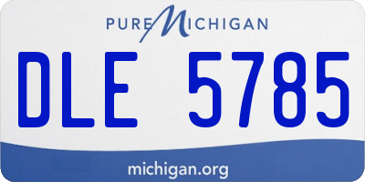 MI license plate DLE5785