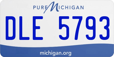 MI license plate DLE5793
