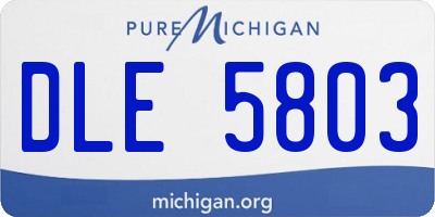 MI license plate DLE5803