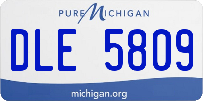 MI license plate DLE5809