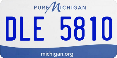 MI license plate DLE5810