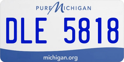 MI license plate DLE5818