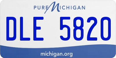 MI license plate DLE5820