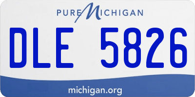 MI license plate DLE5826