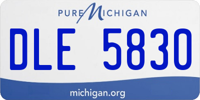 MI license plate DLE5830
