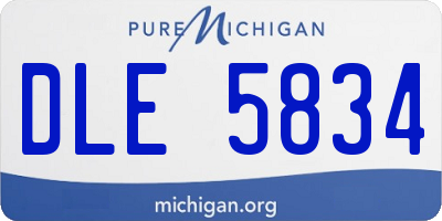 MI license plate DLE5834
