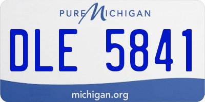 MI license plate DLE5841