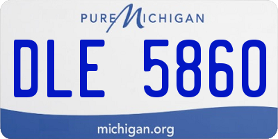 MI license plate DLE5860