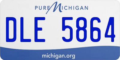 MI license plate DLE5864