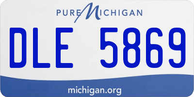 MI license plate DLE5869