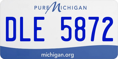 MI license plate DLE5872