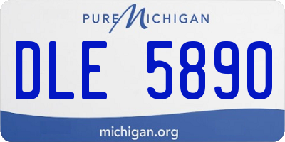 MI license plate DLE5890