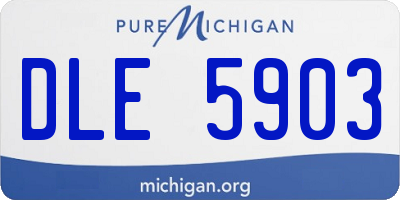 MI license plate DLE5903