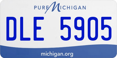 MI license plate DLE5905