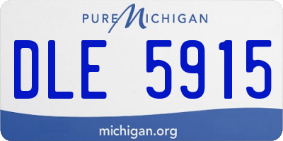 MI license plate DLE5915