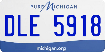 MI license plate DLE5918