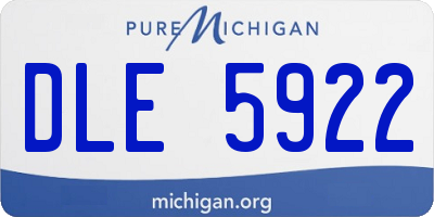 MI license plate DLE5922