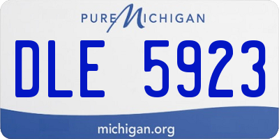 MI license plate DLE5923