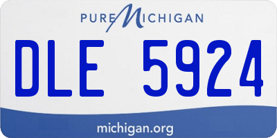 MI license plate DLE5924