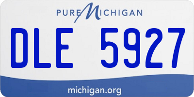 MI license plate DLE5927