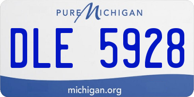 MI license plate DLE5928