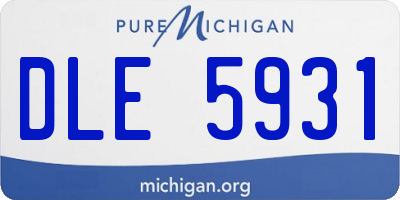 MI license plate DLE5931