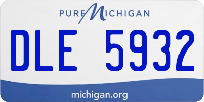 MI license plate DLE5932