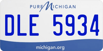 MI license plate DLE5934