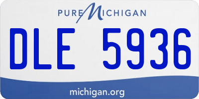 MI license plate DLE5936