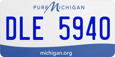 MI license plate DLE5940