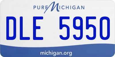 MI license plate DLE5950